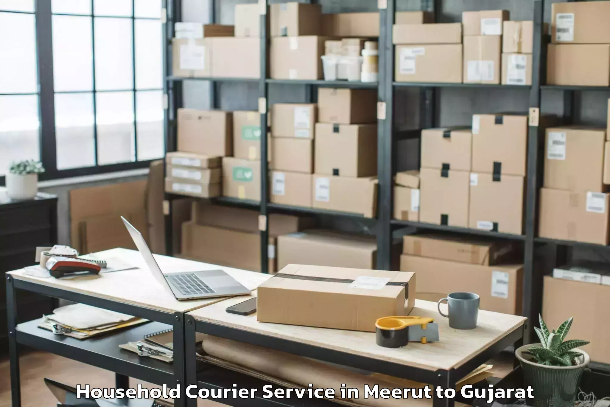 Trusted Meerut to Visnagar Household Courier